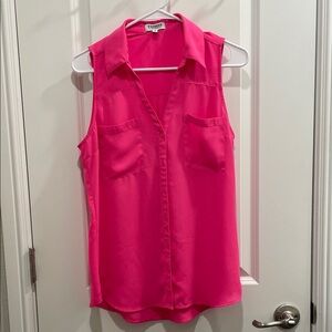 Express Women's Bright Pink Sleeveless Blouse
